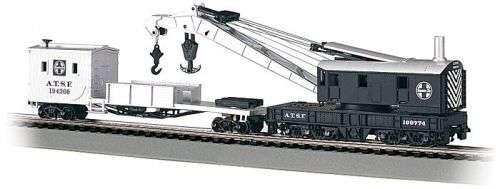 BACHMANN NO 16102 | 250-Ton Crane Derrick with Boom Tender - Silver Series(R) SANTA FE