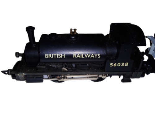 HORNBY HO SCALE STEAM LOCO PUG 0-4-0ST 56038 British Railways (12V, NOT FOR DCC) WITH ROLLING STOCK
