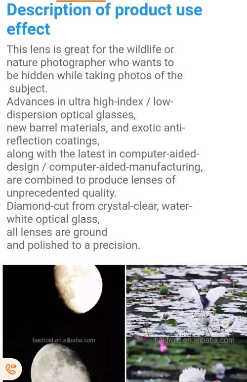 Manual lens 420mm-800mm for nikon Canon and Sony