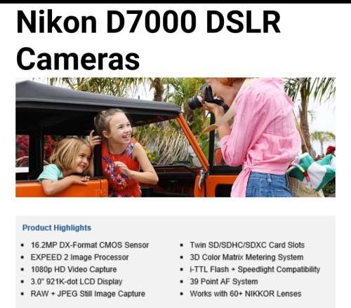 New Nikon d7000 body only 16.2 Mp and 1080 HD video