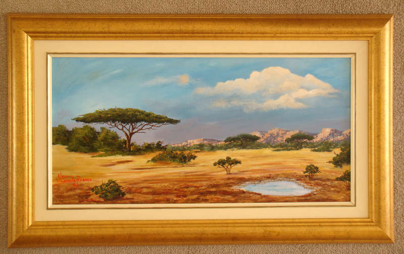 ` SABI-SANDS`  -  BEAUTIFULY FRAMED OIL - ORIGINAL !!  by  Yvonne Carola-Pearce - Size 655mm x 395mm