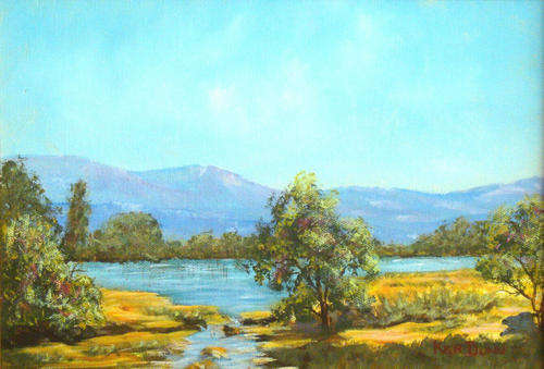 "Blue Mountains" by Ken Dunn. Original. African Bushveld. Kruger National Park. Size 295mm x 210mm