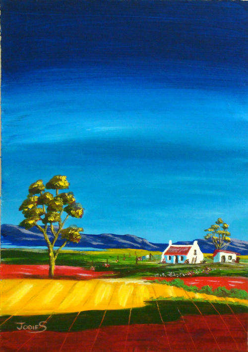 "Cape house" Painted by Jodie S.  360mm x 255mm South African Artist.