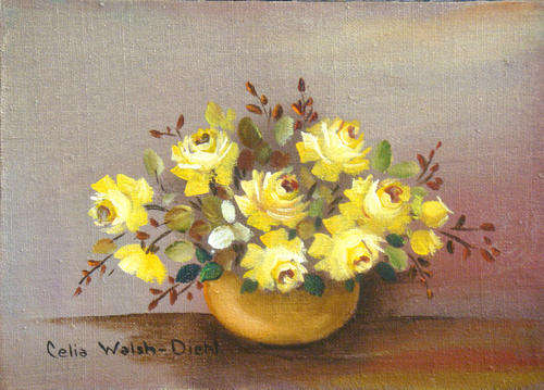 Celia Walsh-Diehl (1915-1993)  "BARGAIN OF THE YEAR"   Oil painting. (G/P R1500-) Size 177m x 125mm
