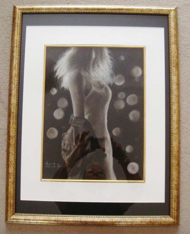 ` CHARCOAL`  - BEAUTIFUL FRAMED -- ORIGINAL !!  - Size 650mm x 500mm
