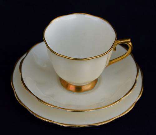 1950's Royal Albert trio (cream and gold) in exceptionally good condition