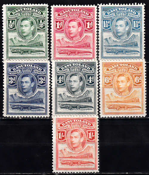 Basutoland 1938 KG VI part set , MLH