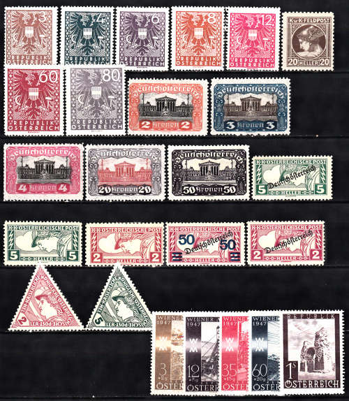 Austria part sets , M/H