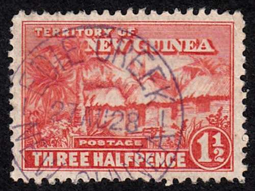 New Guinea 1925 1 1/2d orange vermillion , used