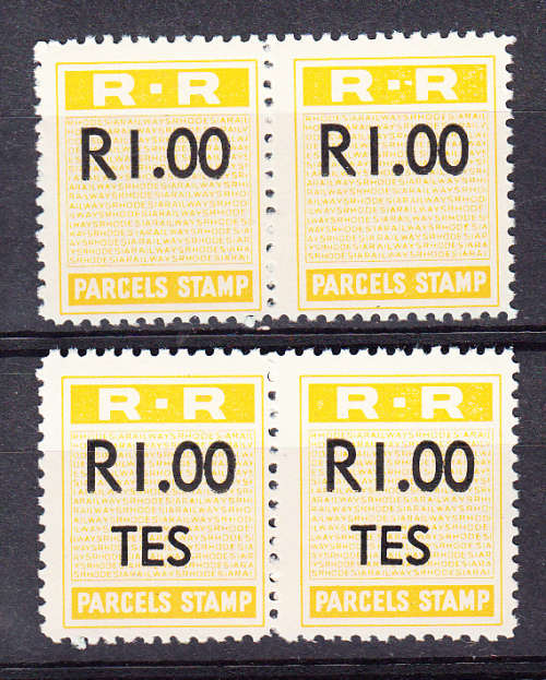 Rhodesia Railways parcels TEST stamps , MNH