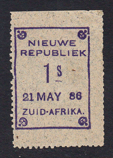 New Republic 1886/7 1s on blue granite paper , M/H   (SACC 32 ,CV R330)