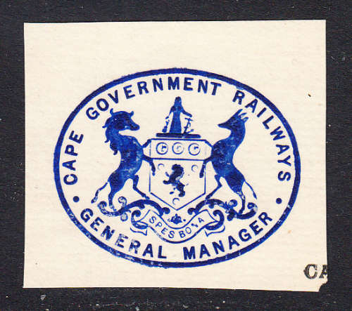 Cape Government Railways General Manager stamp