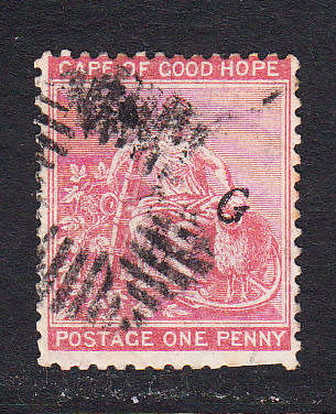 Griqualand West 1878 1d red overprinted in black type 16, used          (SACC 15b, CV R 220)