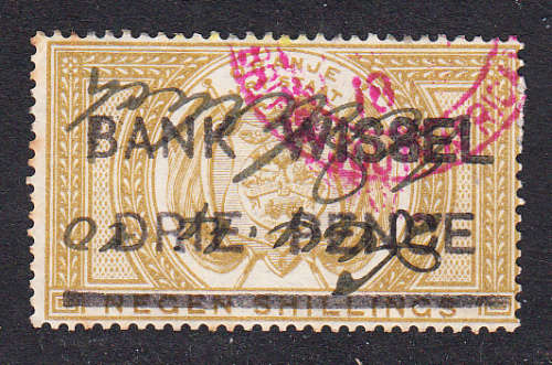 Orange Free State 1892 3d on 9s BANKWISSEL revenue , used (BF 3 , CV £30)
