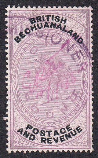 Bechuanaland 1887 QV £1 revenue  , used        (SACC 14 , CV £35)
