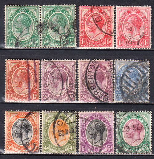 Union of South Africa 1913 KG V part set , used