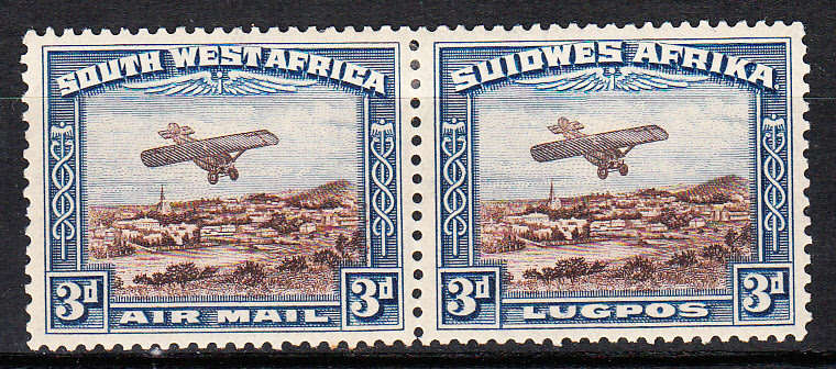 SWA 1931 3d Airmail pair , M/H      (SACC 101, CV R 450)