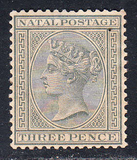 Natal 1882 QV 3d grey (CA) , M/H           (SACC 97)