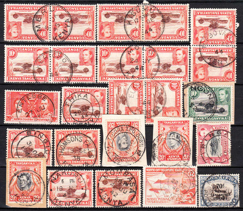 Kenya Uganda Tanganyika KG VI postmark lot , used    (2 scans)