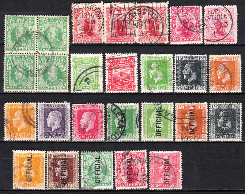New Zealand early lot , used (faults)      (2 scans )