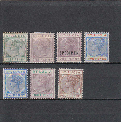 St Lucia QV part set , M/H  ( crown CA ) (SG 40 P+)