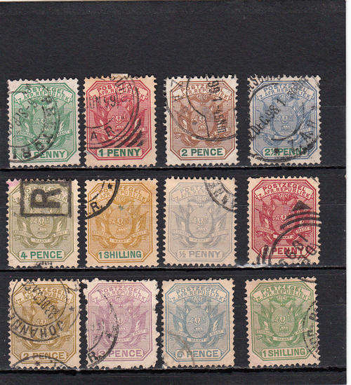 Transvaal 1895/97 part sets , used  mixed condition   ( 2 scans )