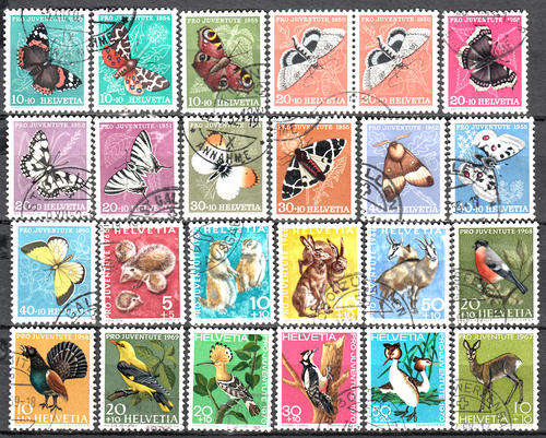 Helvetia Pro Juventute part sets , used        ( 3 x SCANS )