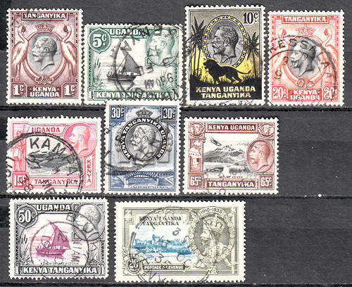 Kenya Uganda Tanganyika 1935-37 KG V part set , used