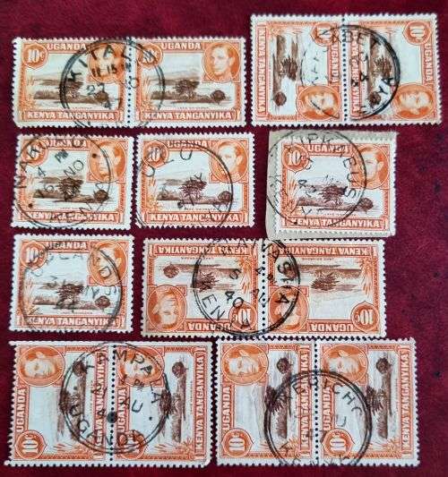 Kenya Uganda Tanganyika KG VI POSTMARK lot , used   (4 scans)
