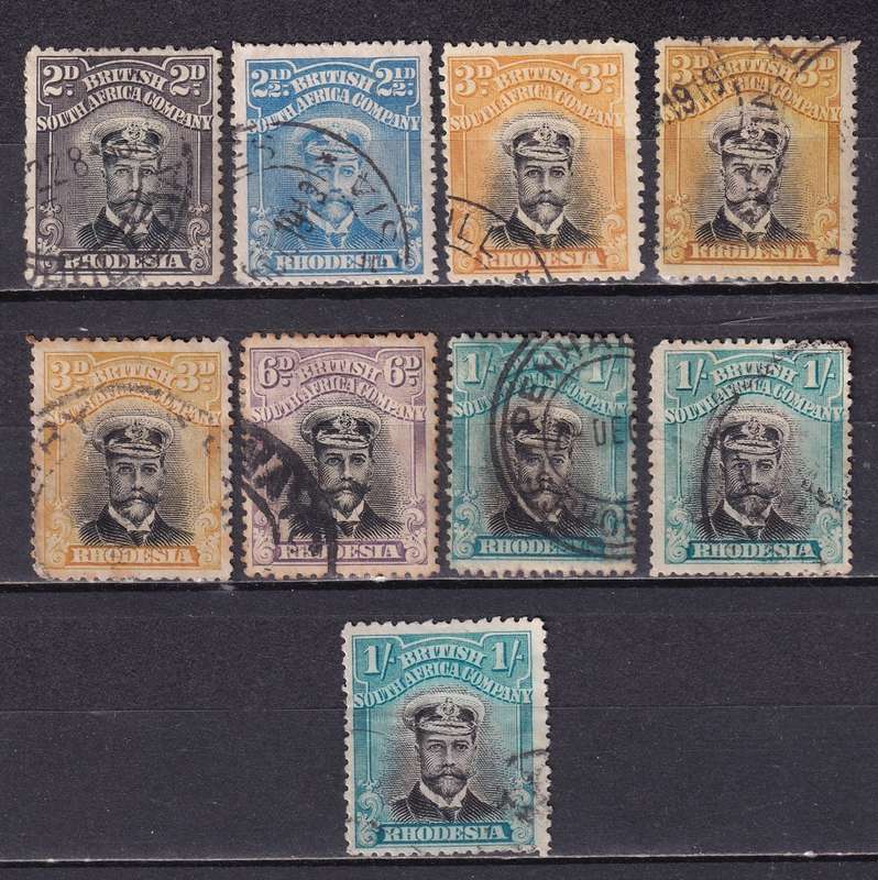 BSAC 1913 KG V (Die II, Perf 14) , used mixed condition