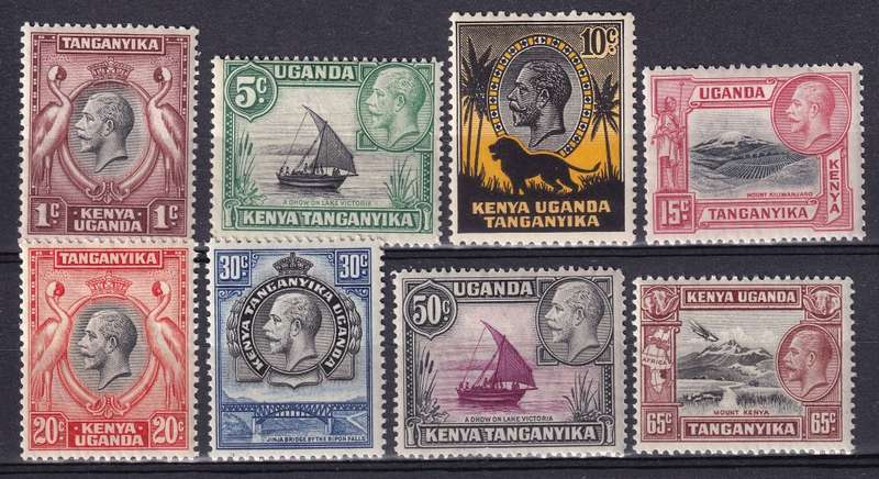 Kenya Uganda Tanganyika (KUT) 1935-37  KG V part set , M/H