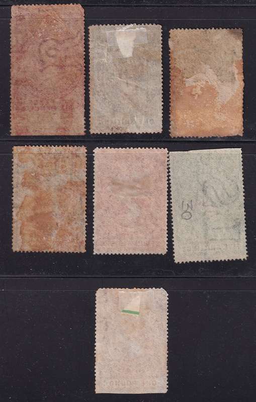Transvaal 1878-84 QV Bourne heads part revenue set, used      (note watermarks)