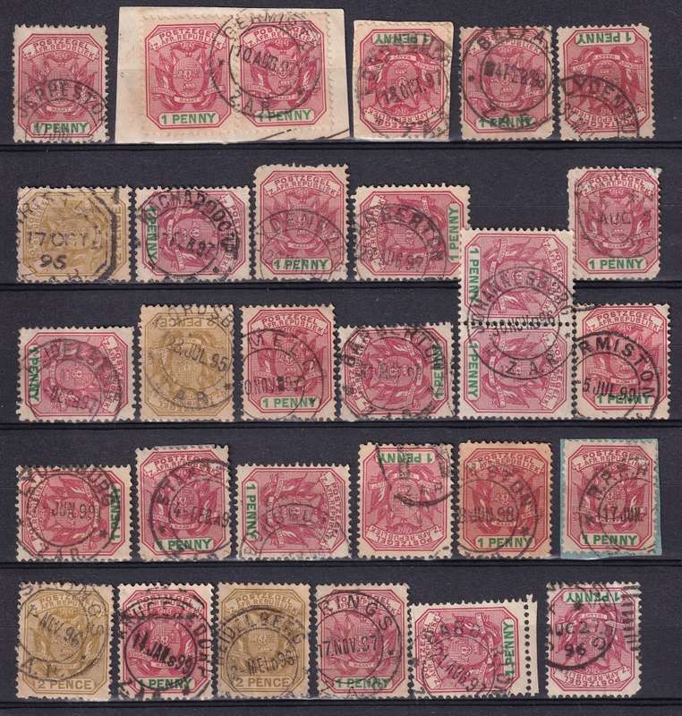 Transvaal 1894-95 Postmark lot, used     ( 3 SCANS)