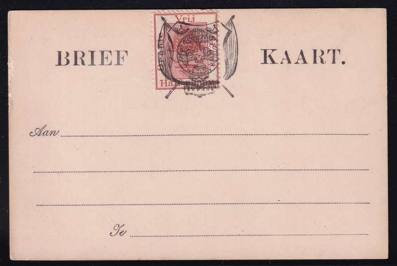 Orange Free State 1892 Brief Kaart overprinted on 1/2 d stamps , unused