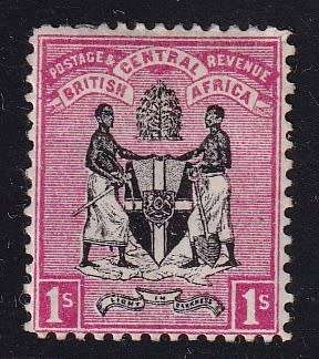 British Central Africa  1896 1s black and rose, M/H               (SG 36, CV £50)