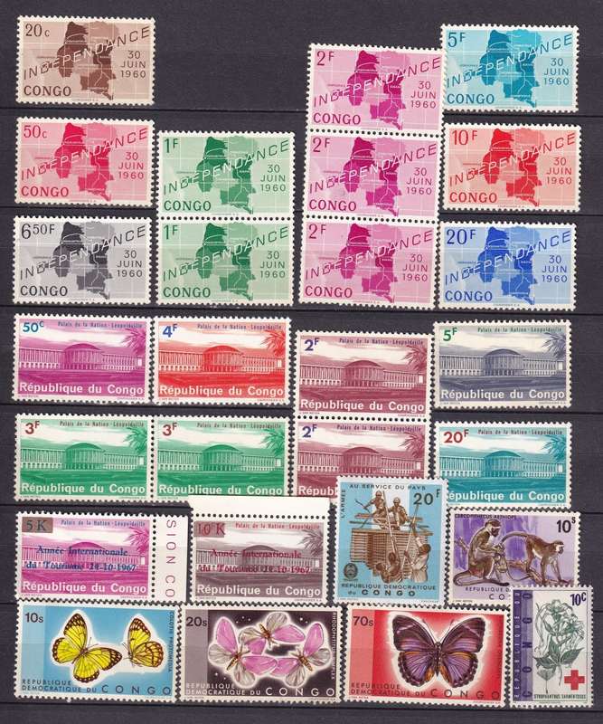 Africa states (Congo, Kenya, Malawi , Zimbabwe, Basutoland) part sets, most MNH    (6 X SCANS))