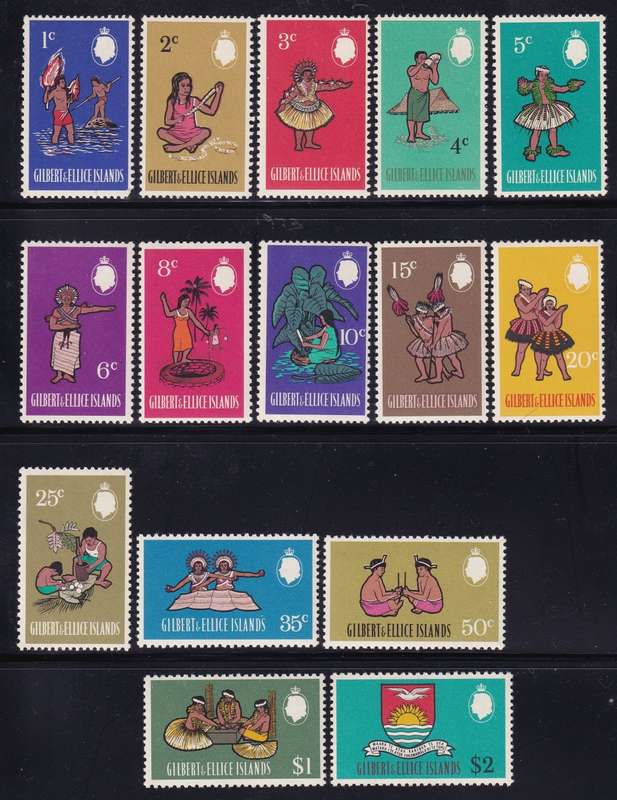 Gilbert and Ellice Islands 1968 Decimal currency set , MNH   (SG 135-149, CV £14)