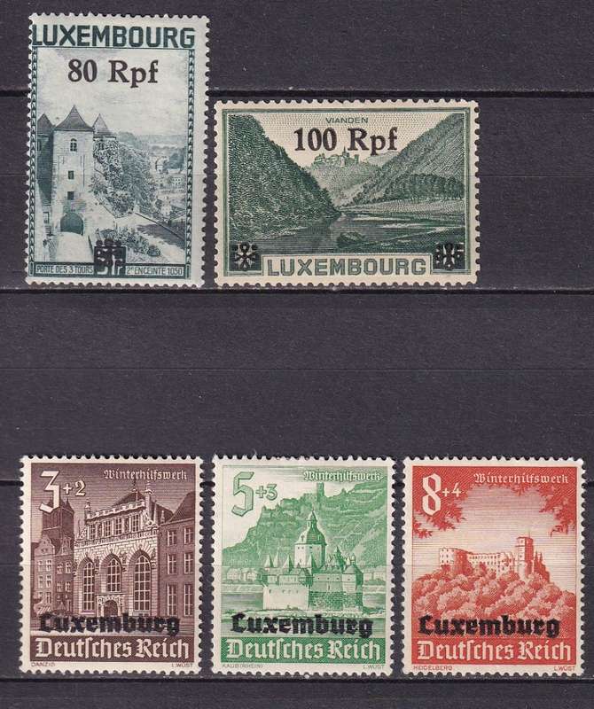 Luxemburg 1940-& 41 part overprinted sets , MLH