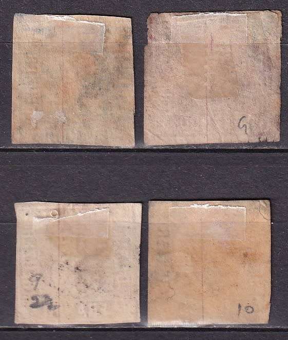 Germany 1850 -62 Bavaria Bayern 3 Fr blue, 3 Fr red, 6 Fr blue Kreuzer , used