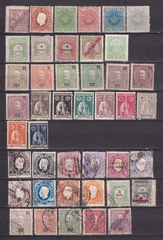 Portugal MOZAMBIQUE part sets , M/H & used      ( 2 x scans)