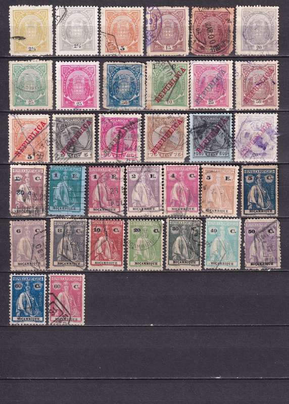 Portugal MOZAMBIQUE part sets , M/H & used      ( 2 x scans)