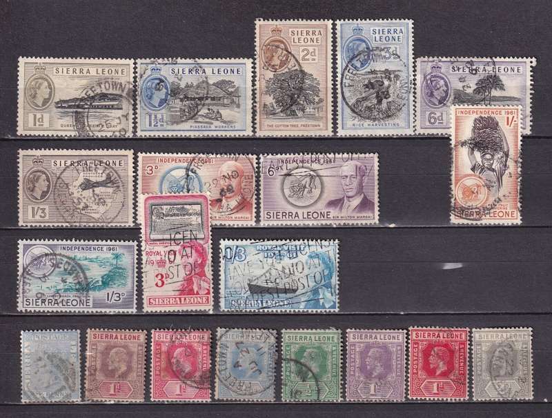 Sierra Leone KGVI 1938-44 part set and odds, used          ( 2 scans)
