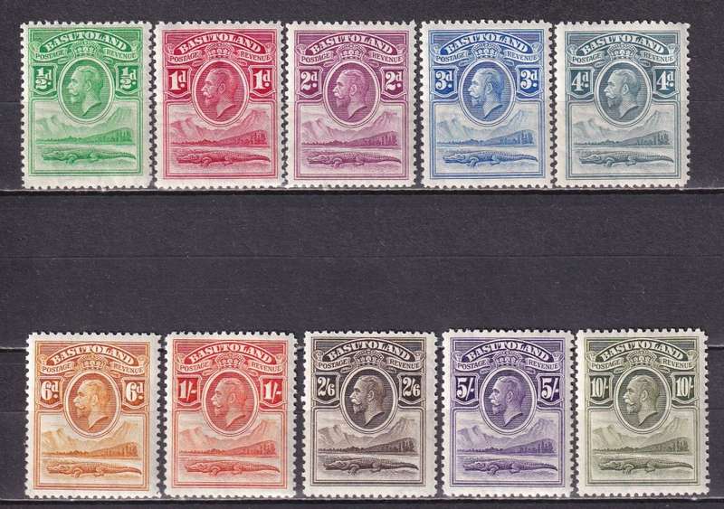 Basutoland 1933 KG V Definitive set, MLH                    ( SACC 1-10 , CV R7400)