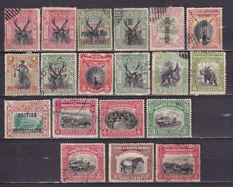 North Borneo part sets, M/H & used