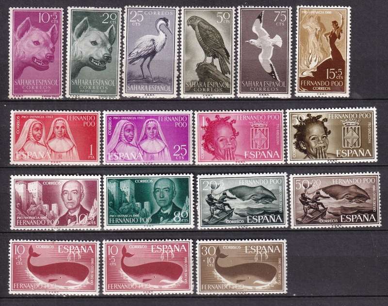 Spain colonies part sets, M/H                    (7 SCANS)