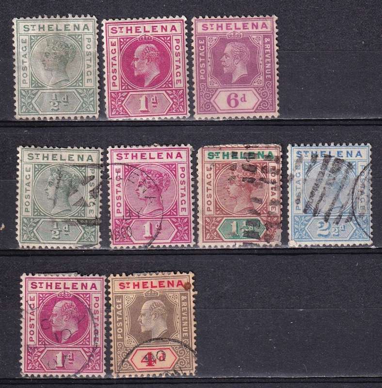 St Helena QV part sets , M/H & used