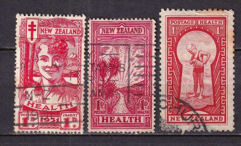 New Zealand 1929> Health stamps , used     ( SG 546, 553,576, CV £100+)
