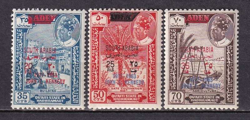 Aden 1966-67 sets & part sets X 7, surcharged South Arabia, MLH     ( 8 SCANS)