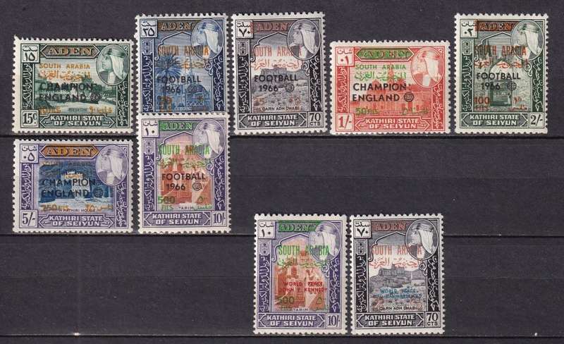 Aden 1966-67 sets & part sets X 7, surcharged South Arabia, MLH     ( 8 SCANS)