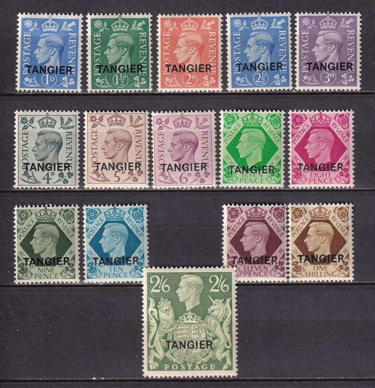 GB post offices abroad ( Tangier) 1949 KG VI part sets , M/H